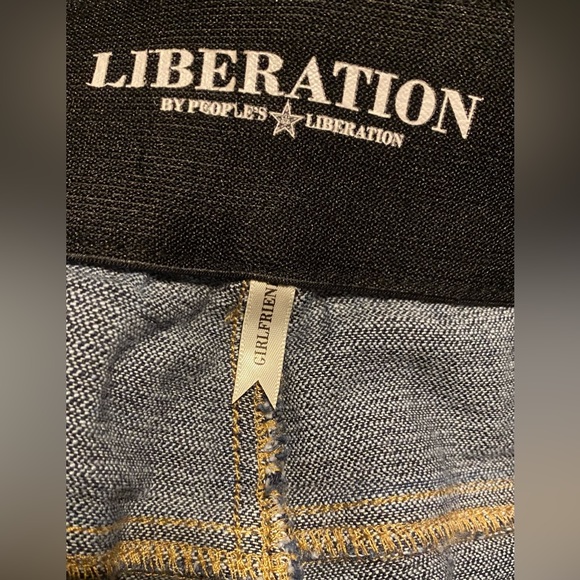 People's Liberation Blue Tapered Jeans Women’s 20W High Rise Stretch New NWT - Picture 3 of 16